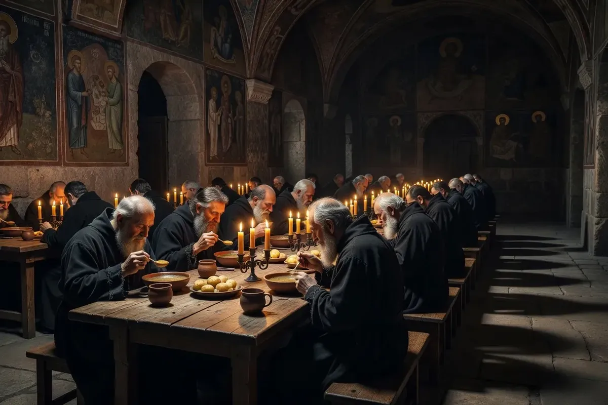 Étals de légumineuses et d'épices d'une épicerie orientale adaptée au carême orthodoxe