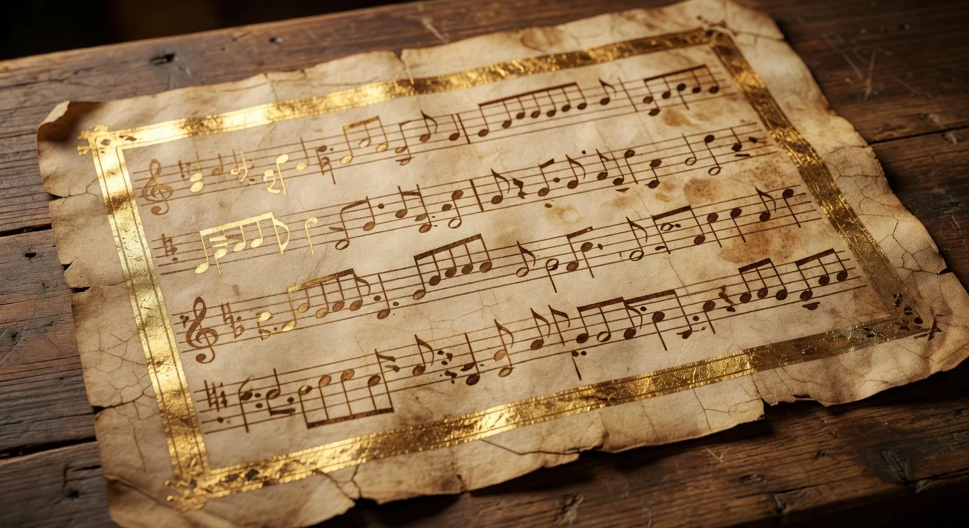 Concert de chant byzantin avec un choeur en vetements noirs dans une salle de concert aux lumieres tamisees