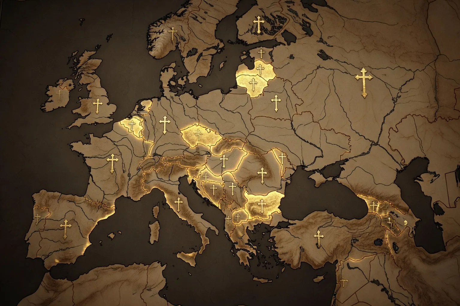 Carte du monde orthodoxe montrant les pays célébrant Pâques selon le calendrier julien