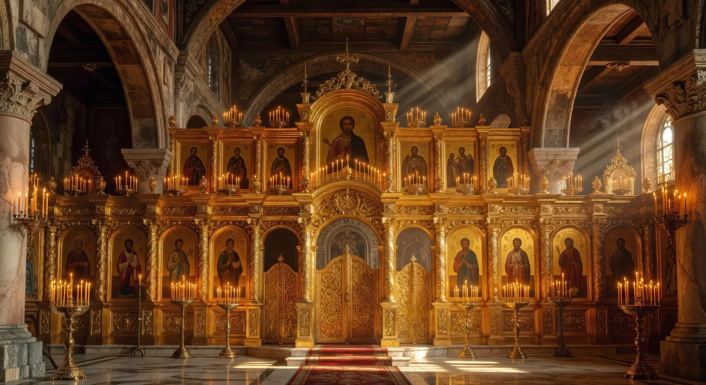 Procession de l'Epitaphios le Grand Vendredi avec cierges, fleurs et fideles portant le cercueil symbolique