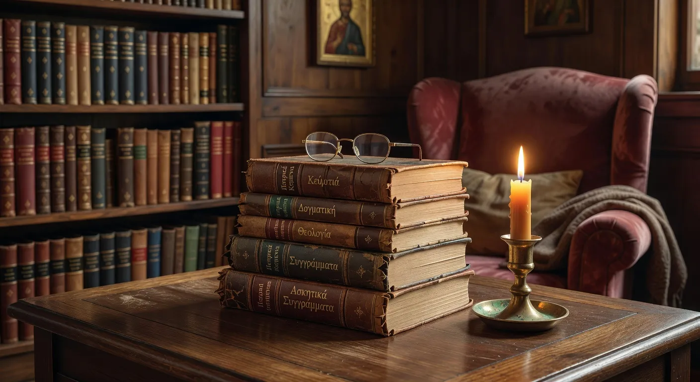 Fideles posant des questions a un pretre orthodoxe dans le narthex d'une eglise