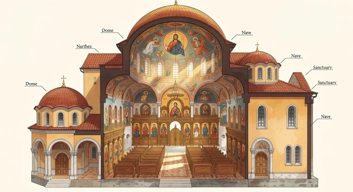 Cathedrale orthodoxe aux domes dores