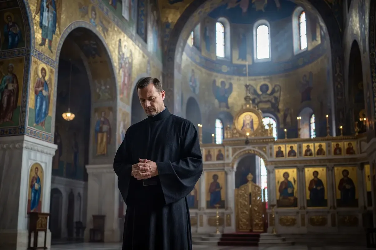 Cérémonie de baptême orthodoxe par immersion dans une église française