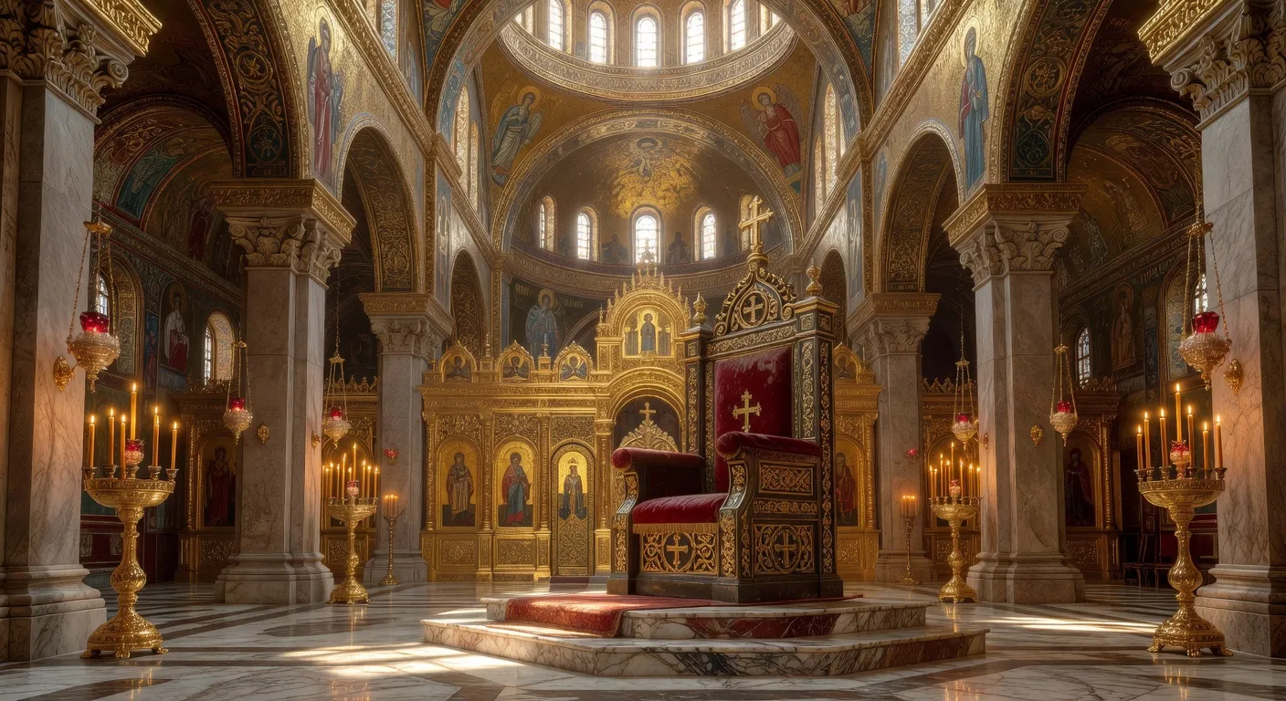 Vue aerienne de la cathedrale Sainte-Sophie d'Istanbul et du Bosphore