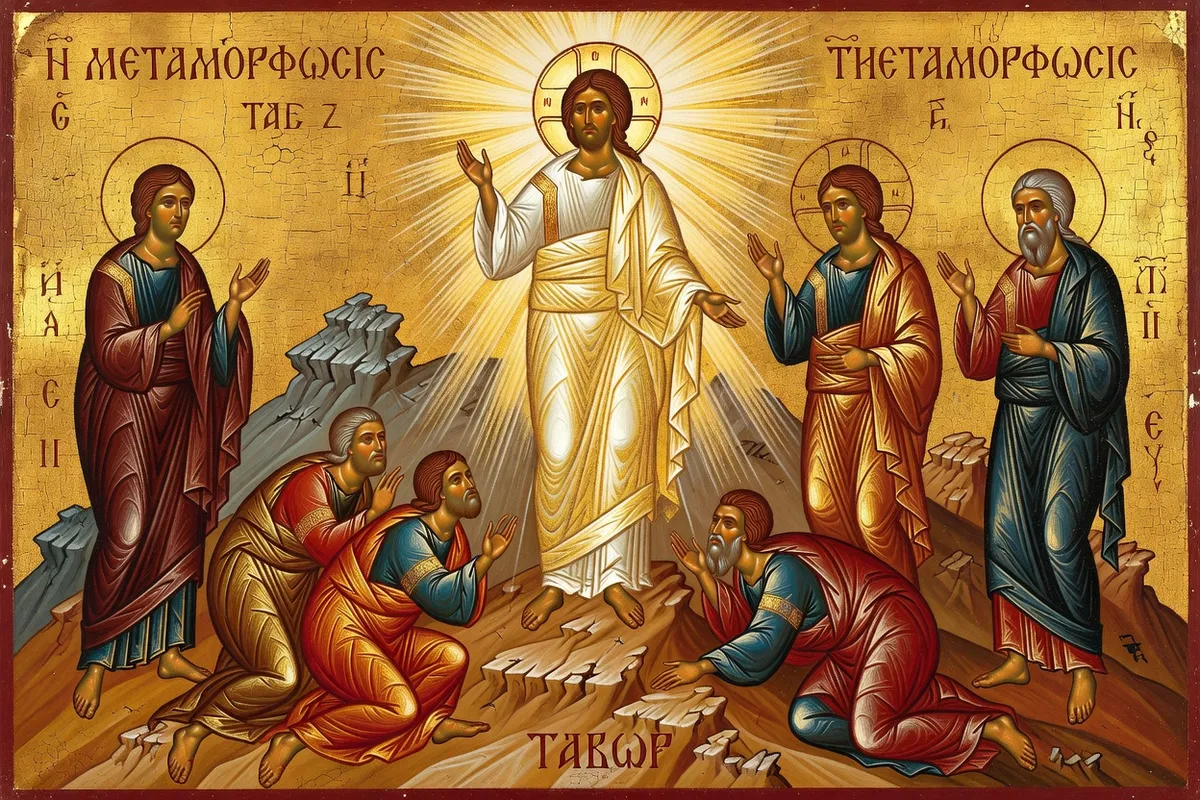 Icône orthodoxe de la Transfiguration du Seigneur sur le mont Thabor